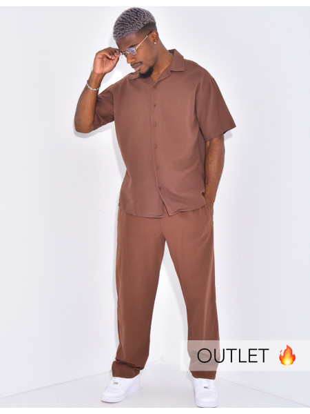 Ensemble pantalon et chemise manches courtes