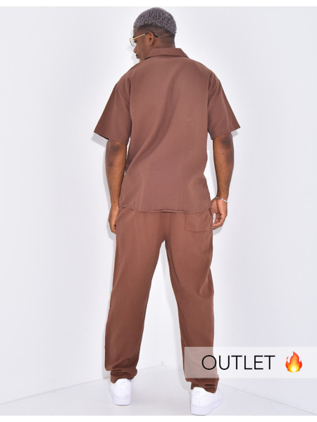 Ensemble pantalon et chemise manches courtes