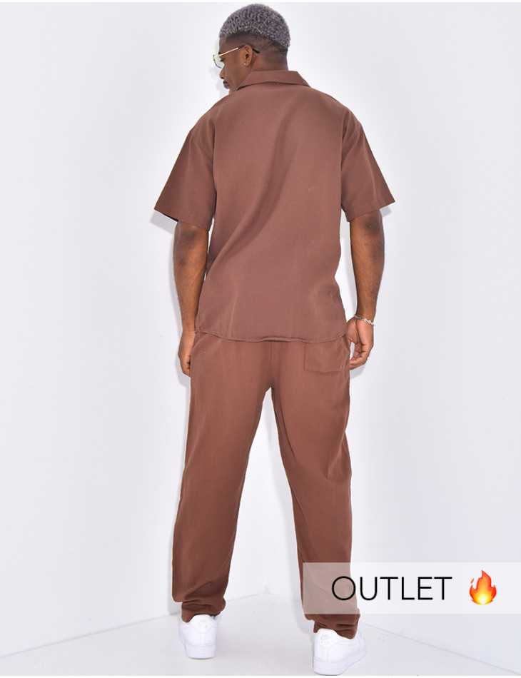 Ensemble pantalon et chemise manches courtes
