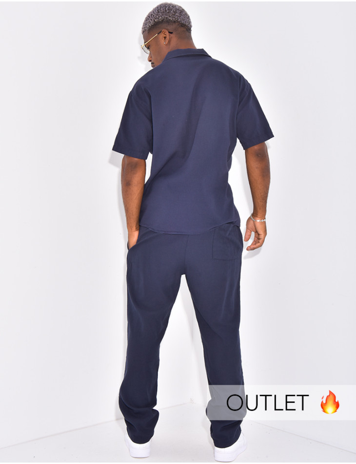Ensemble pantalon et chemise manches courtes
