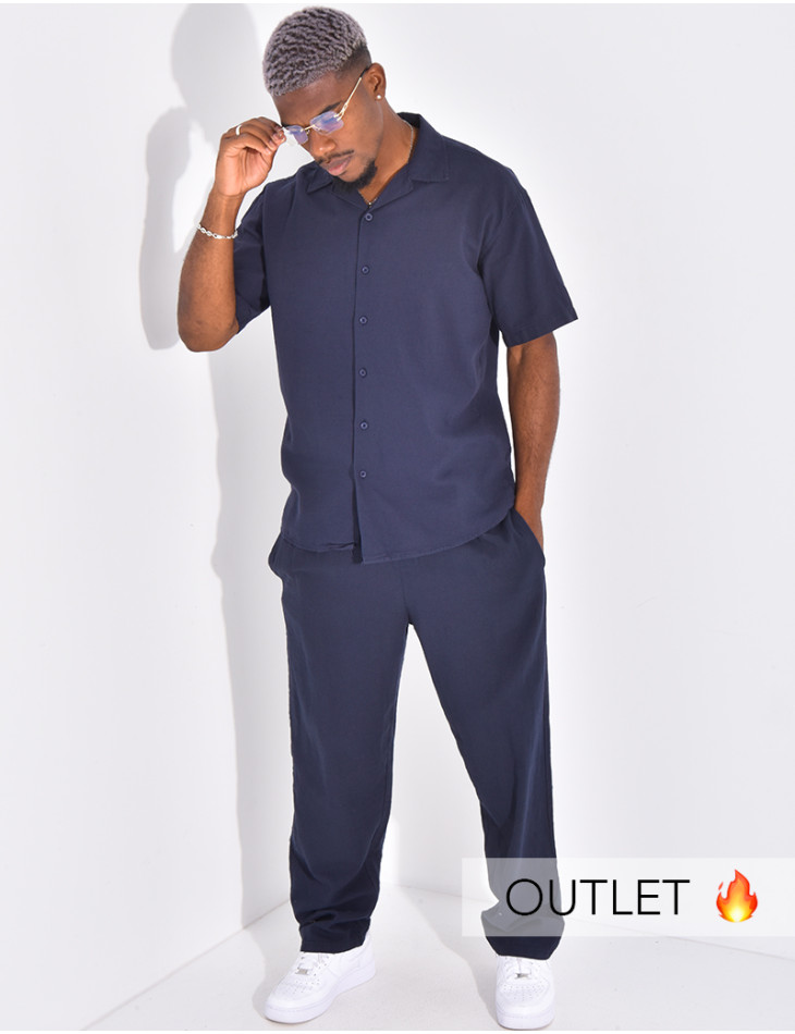 Ensemble pantalon et chemise manches courtes