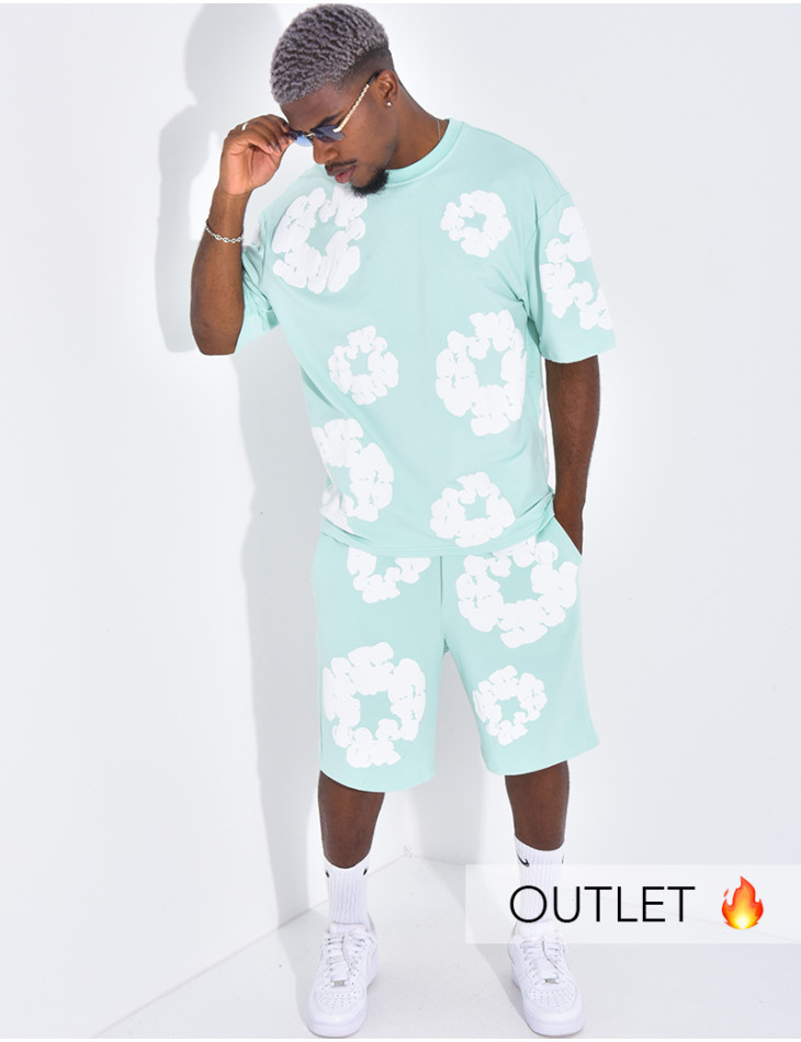 Ensemble short et t-shirt à fleurs