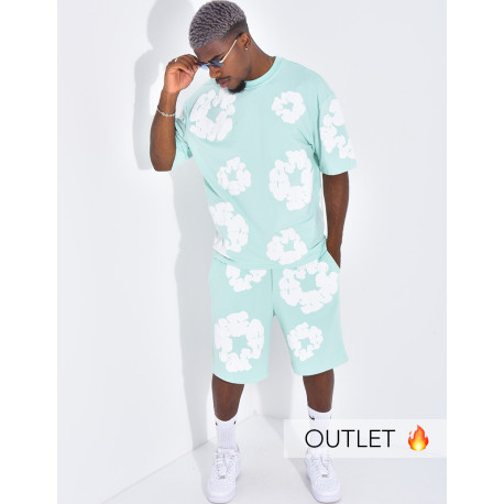 Ensemble short et t-shirt à fleurs