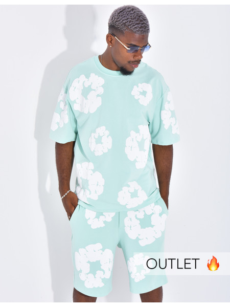 Ensemble short et t-shirt à fleurs