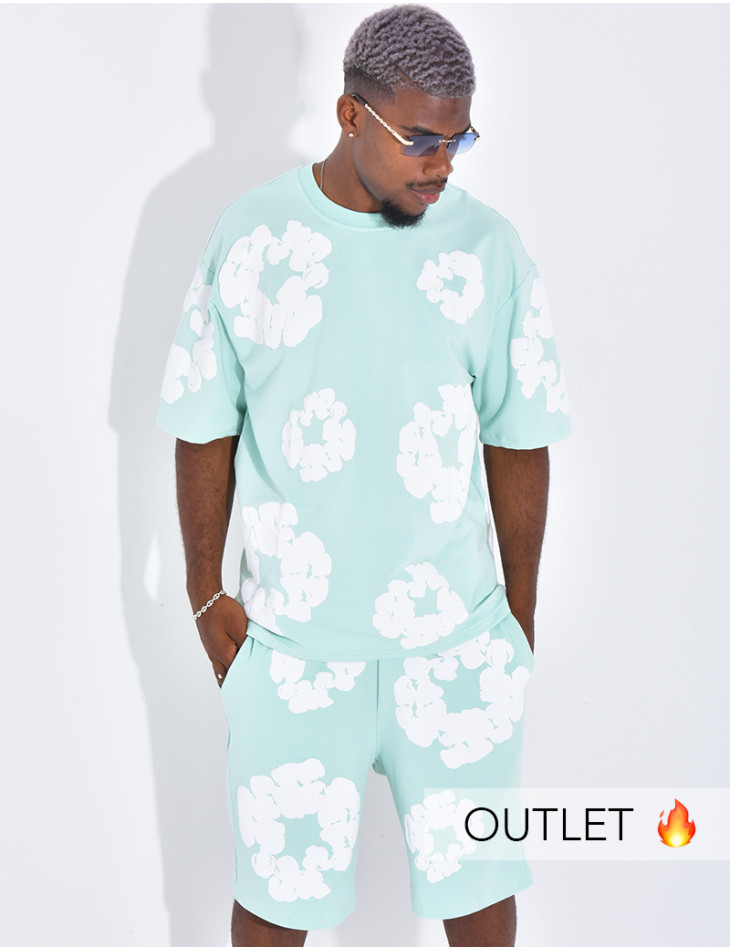 Ensemble short et t-shirt à fleurs