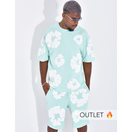 Ensemble short et t-shirt à fleurs
