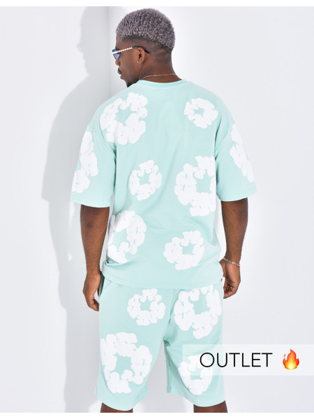 Ensemble short et t-shirt à fleurs