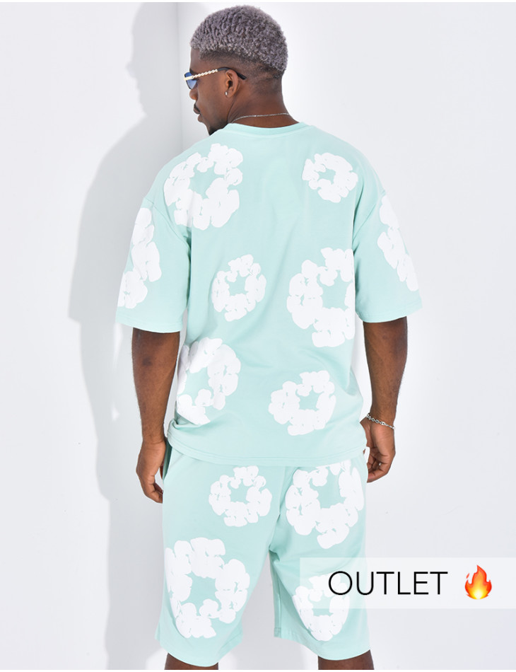 Ensemble short et t-shirt à fleurs