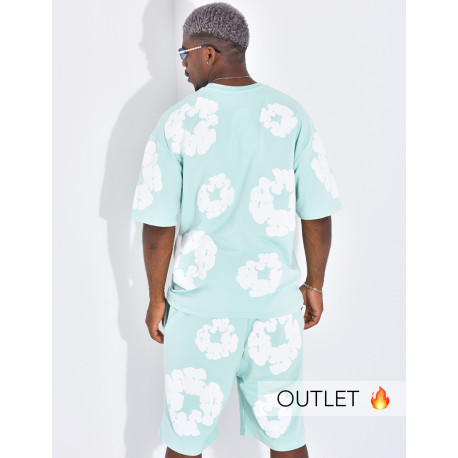 Ensemble short et t-shirt à fleurs