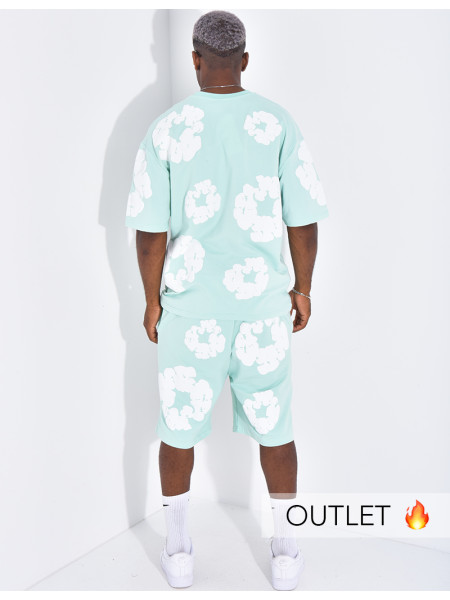 Ensemble short et t-shirt à fleurs