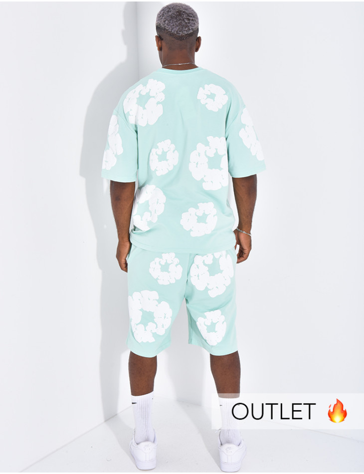 Ensemble short et t-shirt à fleurs