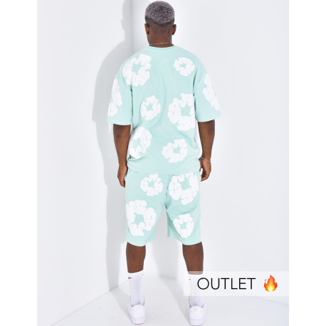 Ensemble short et t-shirt à fleurs