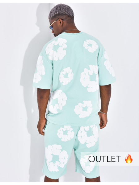 Ensemble short et t-shirt à fleurs