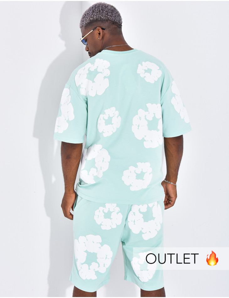 Ensemble short et t-shirt à fleurs
