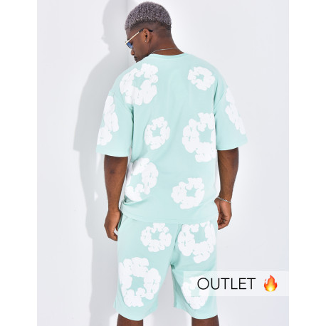 Ensemble short et t-shirt à fleurs