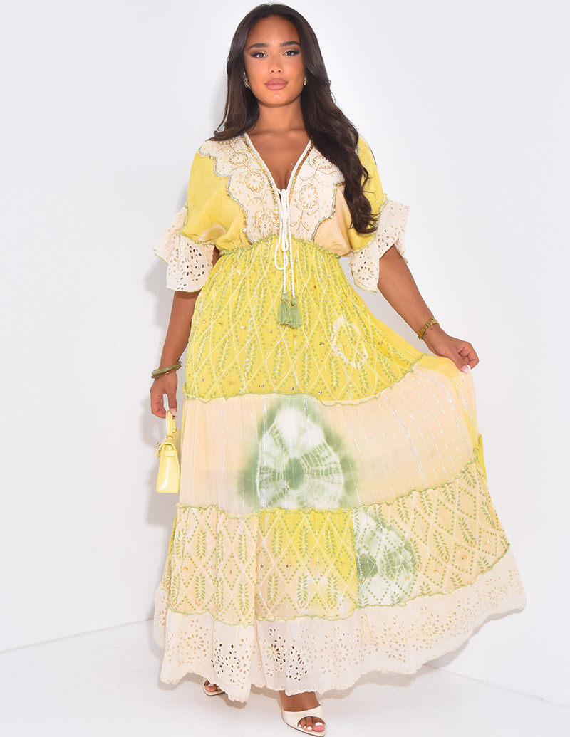 Langes Boho-Kleid mit...