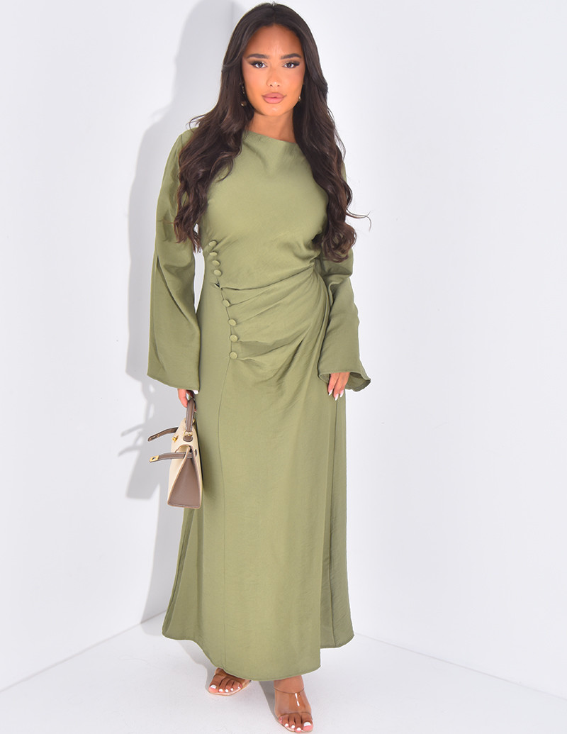 Robe longue effet lin à...