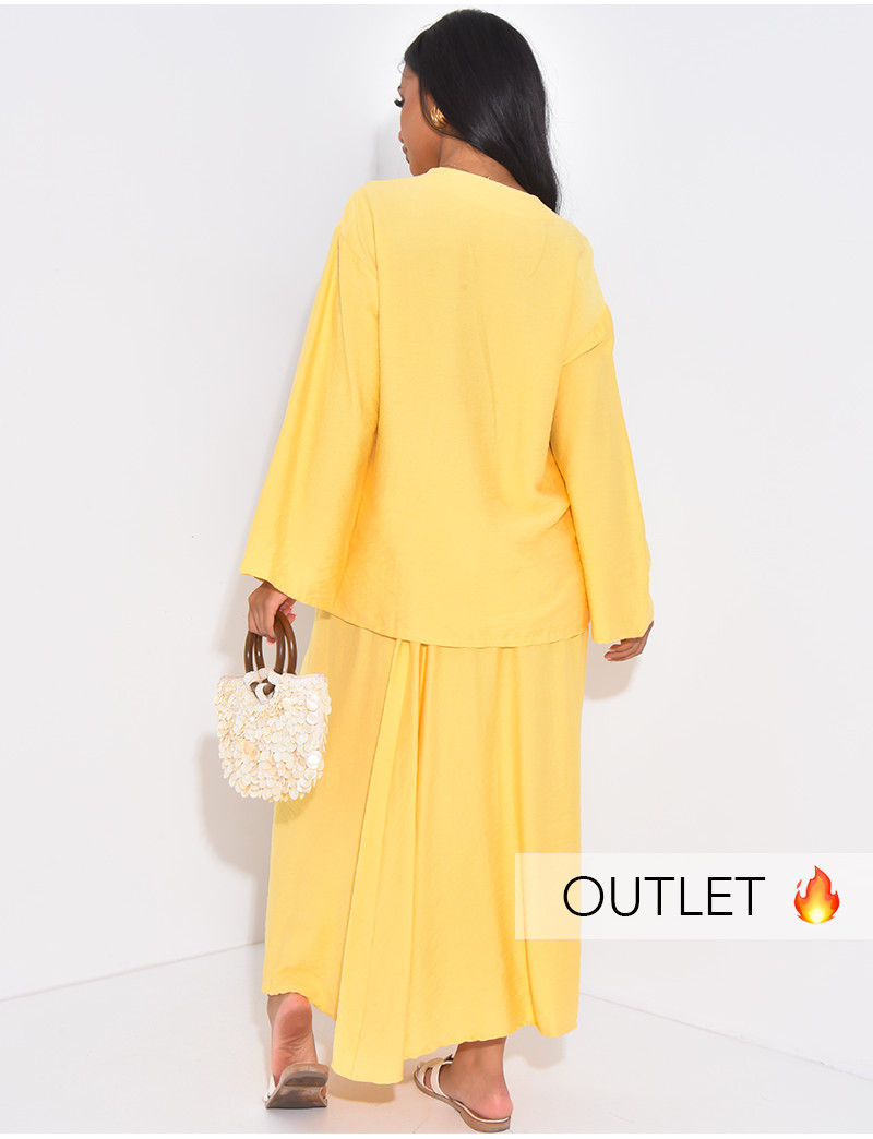 Ensemble Jupe Crayon mi-longue et Crop top | Clin D'Oeil