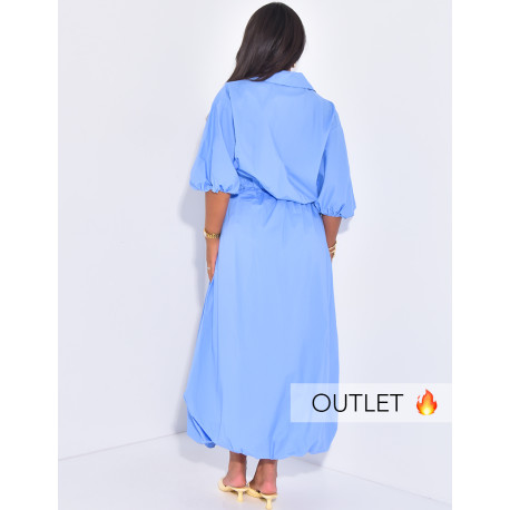 Long puffy skirt and short zip-up jacket set