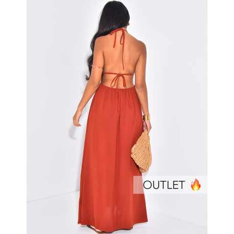 Longue robe dos nu à nouer