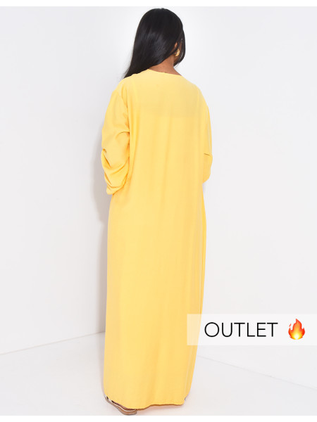 Linen kimono and draped skirt set