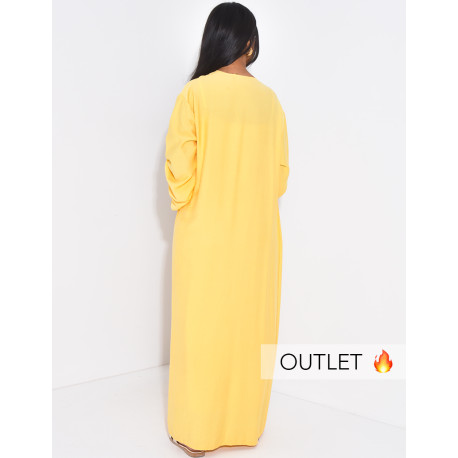 Linen kimono and draped skirt set