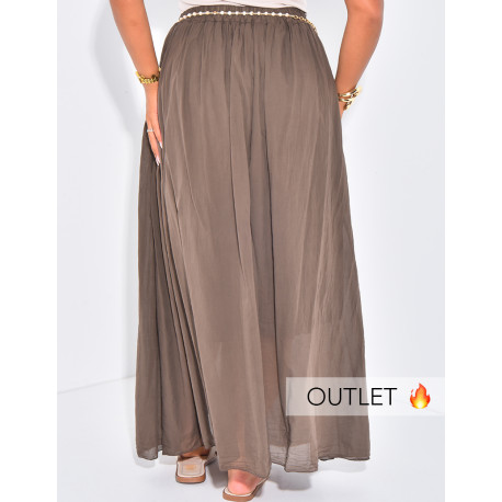 Leichter, fließender, gefütterter Baumwollrock