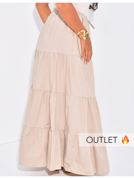 Long cotton skirt with layers