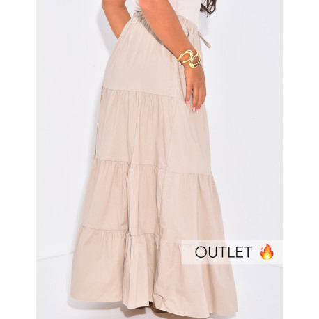 Long cotton skirt with layers