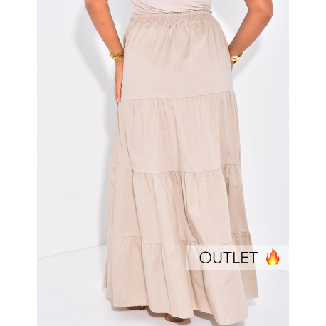 Long cotton skirt with layers