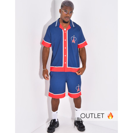 Ensemble short et chemise motif tour Eiffel