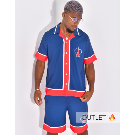 Ensemble short et chemise motif tour Eiffel