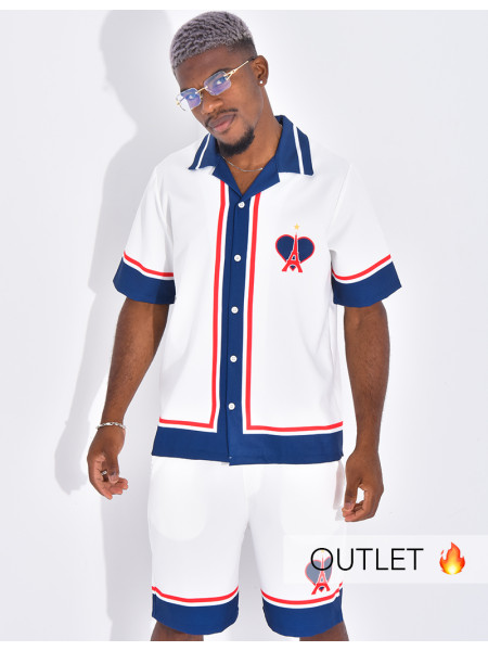 Ensemble short et chemise motif tour Eiffel