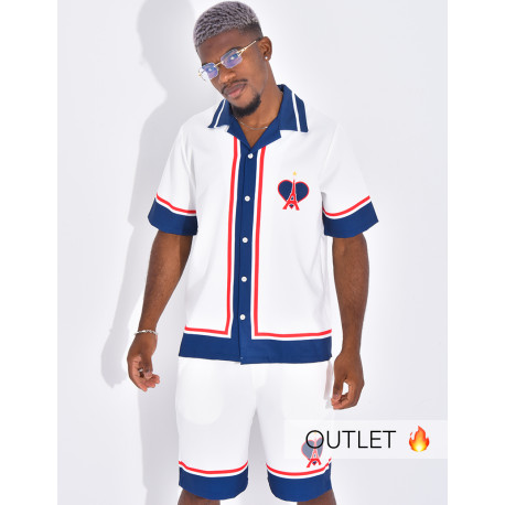 Ensemble short et chemise motif tour Eiffel
