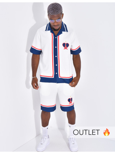 Ensemble short et chemise motif tour Eiffel