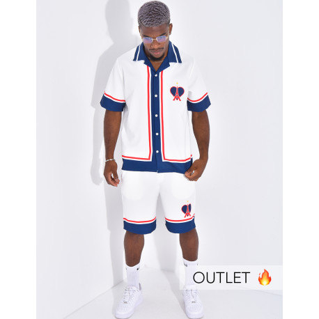 Ensemble short et chemise motif tour Eiffel