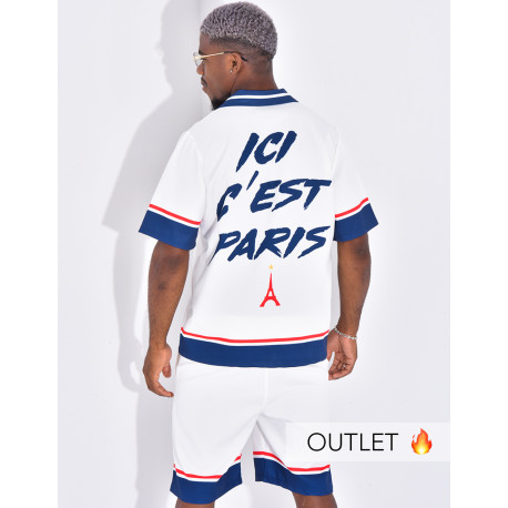 Ensemble short et chemise motif tour Eiffel