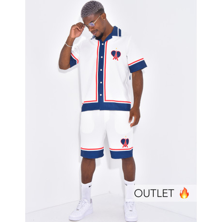 Ensemble short et chemise motif tour Eiffel