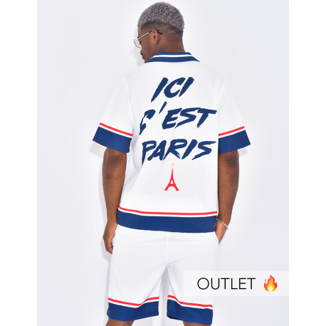 Ensemble short et chemise motif tour Eiffel