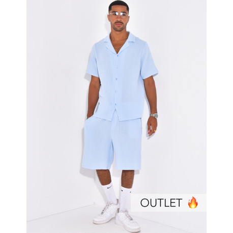 Ensemble short et chemise en gaze de coton