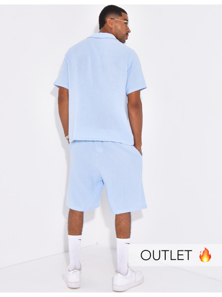 Ensemble short et chemise en gaze de coton