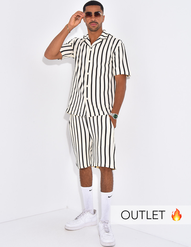 Ensemble texturé short et...