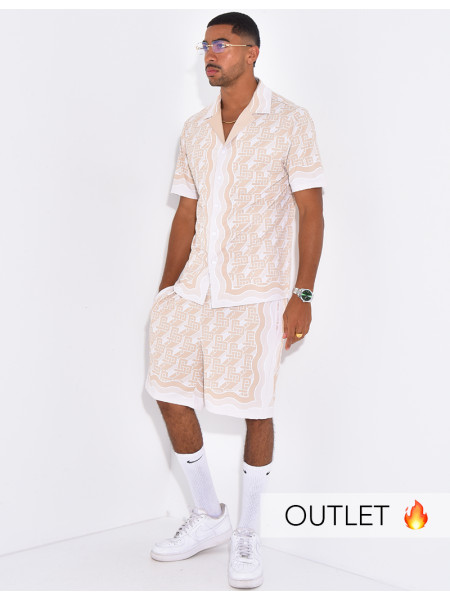 Ensemble short et chemise à motifs