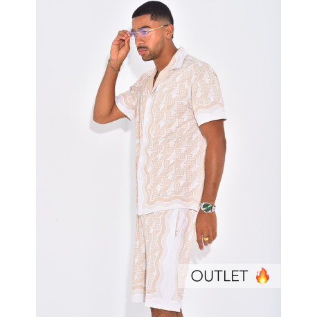 Ensemble short et chemise à motifs