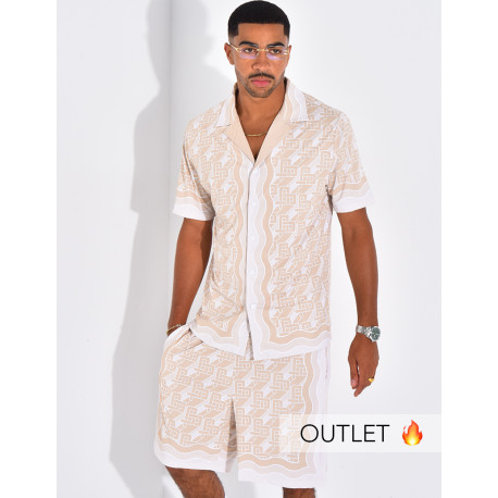 Ensemble short et chemise à motifs