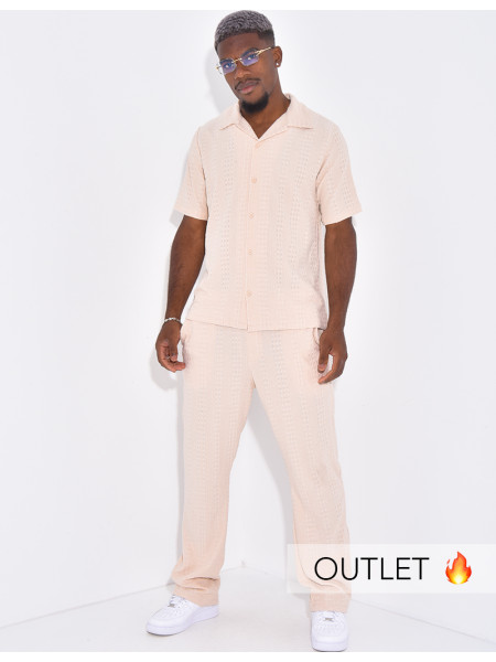 Ensemble texturé pantalon et chemise