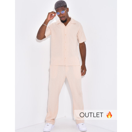 Ensemble texturé pantalon et chemise