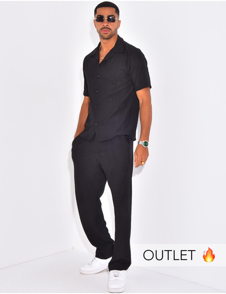 Ensemble texturé pantalon et chemise