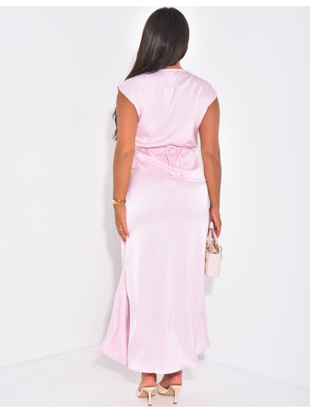 Set aus langem Rock und Wickeltop zum Binden.