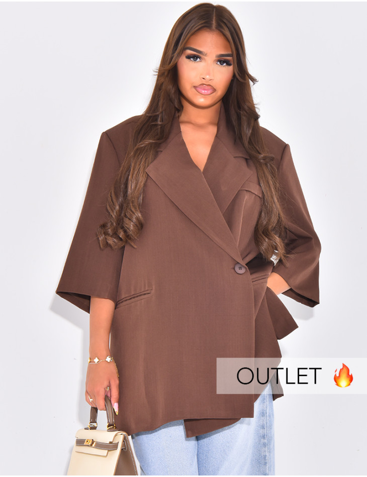 Blazer oversize à manches courtes
